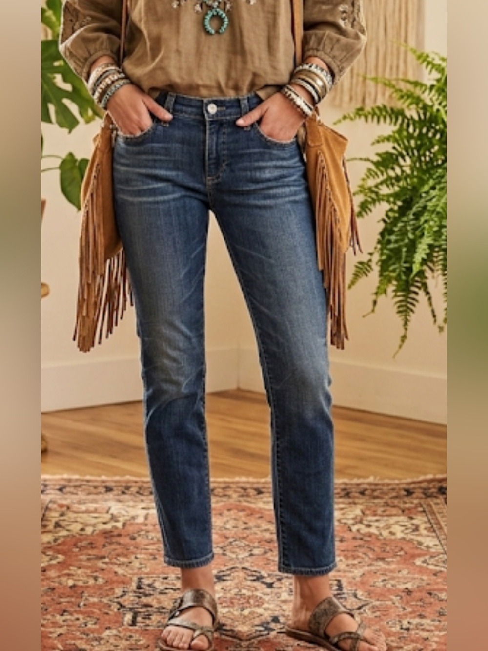 AG Jeans Cigarette Crop Straight Leg Blue Denim Jeans Women’s Size 26